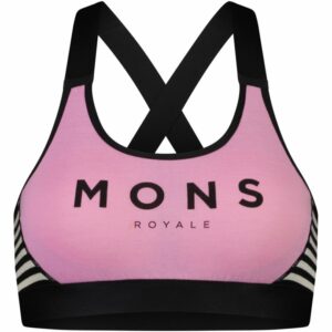 Mons Royale Stella X-Back Bra Womens Pink Stripe
